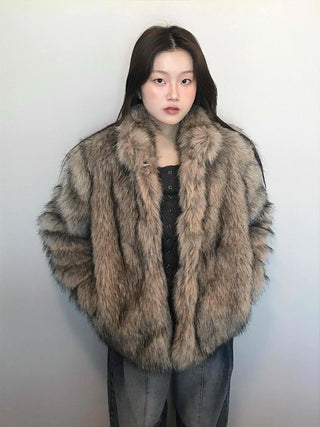 Soft raccoon fur jacket
