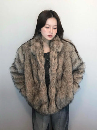 Soft raccoon fur jacket