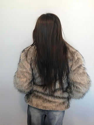 Soft raccoon fur jacket