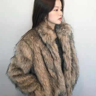Soft raccoon fur jacket