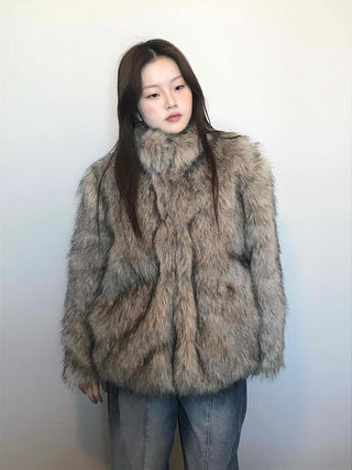 Soft raccoon fur jacket