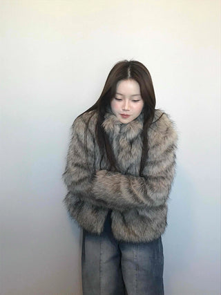 Soft raccoon fur jacket