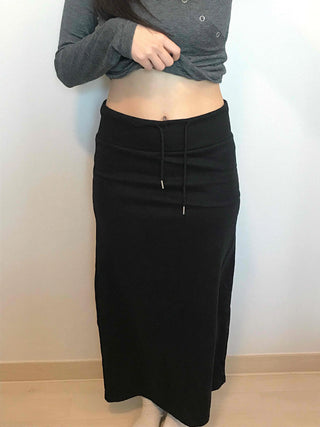 Modern Simple Elastic Slim H-Line Long Skirt