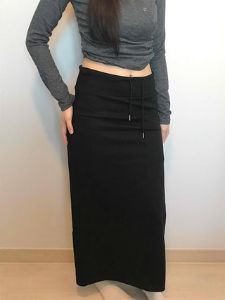 Modern Simple Elastic Slim H-Line Long Skirt