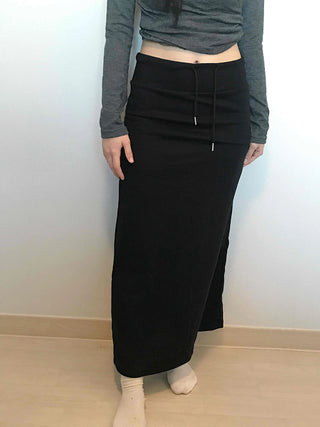 Modern Simple Elastic Slim H-Line Long Skirt