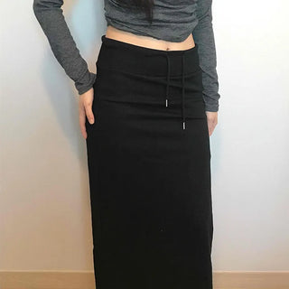 Modern Simple Elastic Slim H-Line Long Skirt