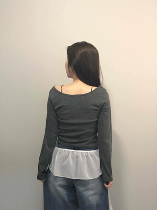 Mermaid Chiffon Frill Asymmetrical Mini Skirt