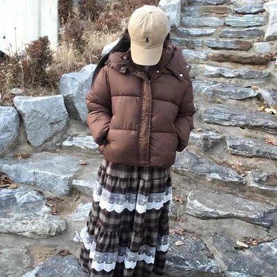 Oversized Down Hooded Voluminous Short Padded Jacket