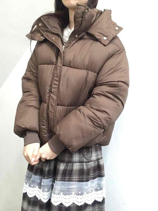 Oversized Down Hooded Voluminous Short Padded Jacket