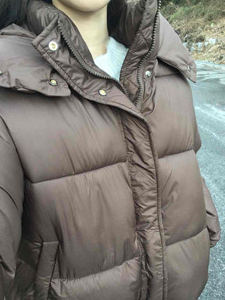 Oversized Down Hooded Voluminous Short Padded Jacket