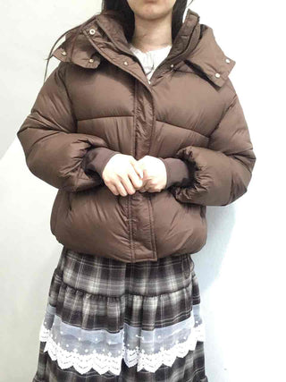 Oversized Down Hooded Voluminous Short Padded Jacket
