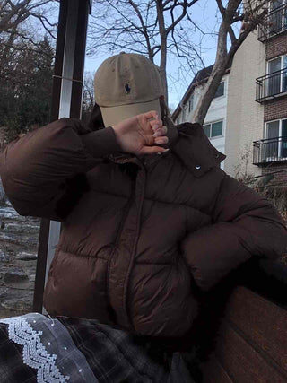Oversized Down Hooded Voluminous Short Padded Jacket