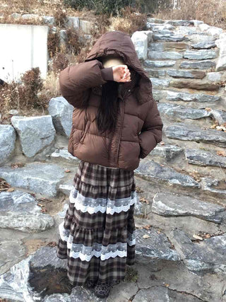 Oversized Down Hooded Voluminous Short Padded Jacket
