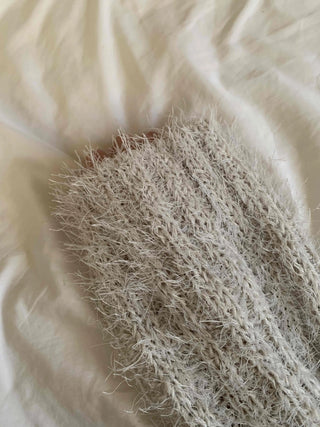 Fuzzy Angora V-neck Loose Fit Knit