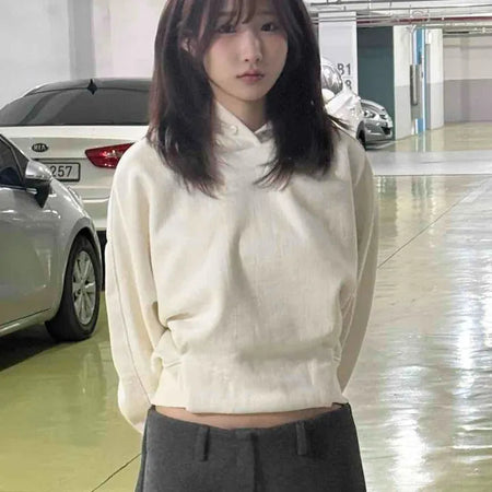 Soft Cotton Loose Fit Short Hoodie