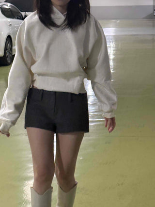 Soft Cotton Loose Fit Short Hoodie