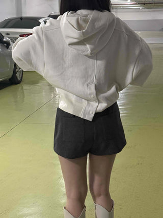 Soft Cotton Loose Fit Short Hoodie