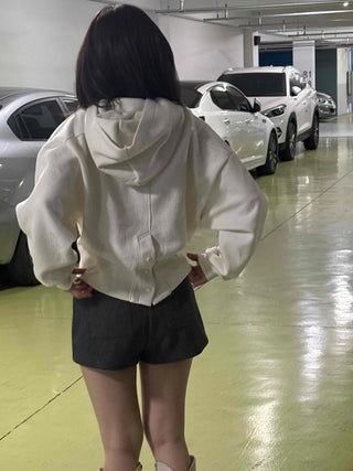 Soft Cotton Loose Fit Short Hoodie