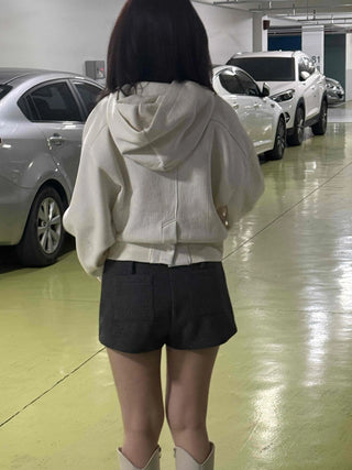 Soft Cotton Loose Fit Short Hoodie