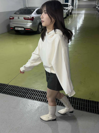Soft Cotton Loose Fit Short Hoodie