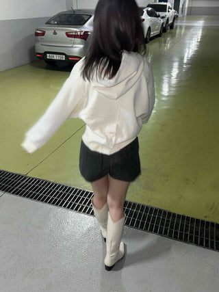 Soft Cotton Loose Fit Short Hoodie