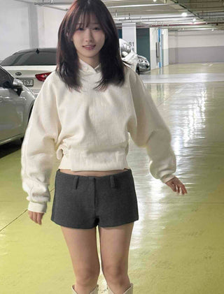 Soft Cotton Loose Fit Short Hoodie