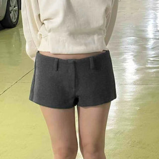 Cozy Mood Simple Wool Set-up Mini Shorts