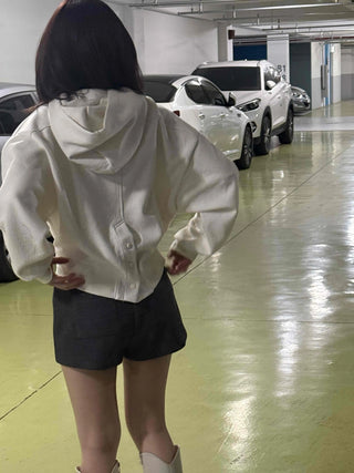 Cozy Mood Simple Wool Set-up Mini Shorts
