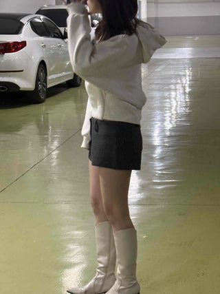 Cozy Mood Simple Wool Set-up Mini Shorts