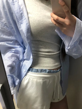 Bico Striped Delicate Boxy Fit Summer Shirt