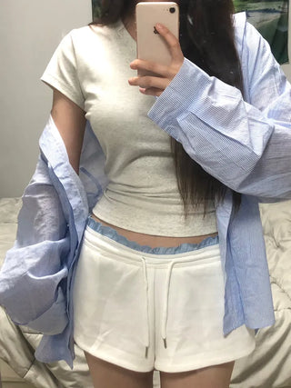 Bico Striped Delicate Boxy Fit Summer Shirt