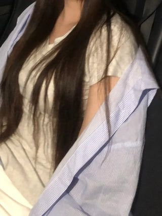 Bico Striped Delicate Boxy Fit Summer Shirt
