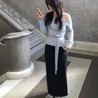 Daily Simple Straight H-Line Long Skirt
