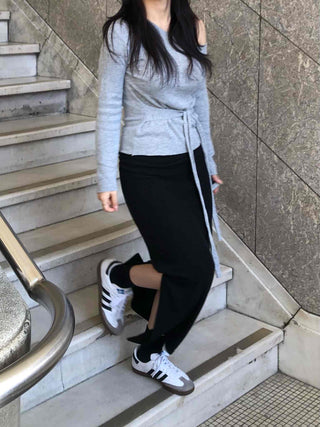 Daily Simple Straight H-Line Long Skirt