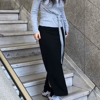 Daily Simple Straight H-Line Long Skirt