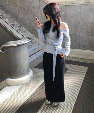Daily Simple Straight H-Line Long Skirt