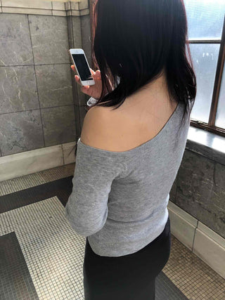 Soft Touch Off-Shoulder Wrap String Knit