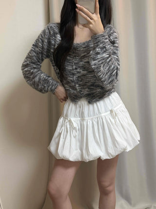 Bubble Shirring Ribbon Tiered Mini Skirt