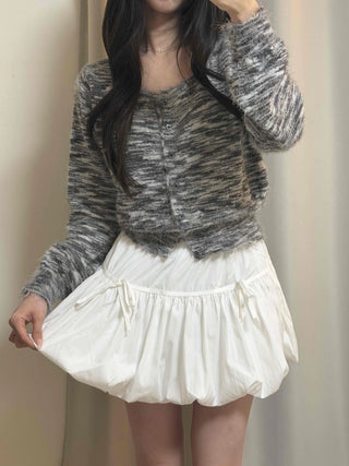 Bubble Shirring Ribbon Tiered Mini Skirt