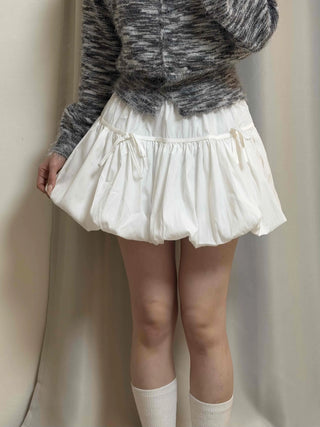 Bubble Shirring Ribbon Tiered Mini Skirt