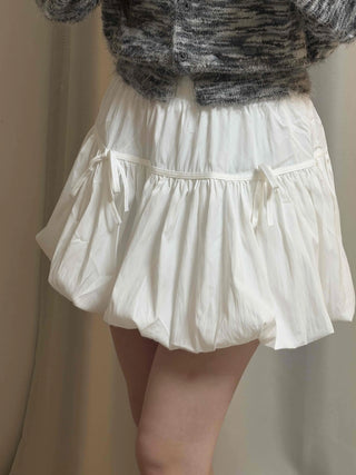 Bubble Shirring Ribbon Tiered Mini Skirt