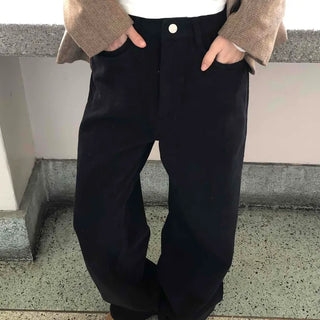 Buckle Point Baggy Fit Straight Wash Pants