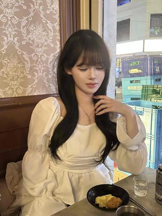 Bell Sleeve Waist Shirred Peplum Blouse