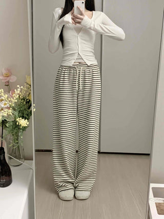 High-Waisted Border Drawstring Maxi Training Pants