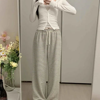 High-Waisted Border Drawstring Maxi Training Pants