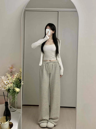 High-Waisted Border Drawstring Maxi Training Pants
