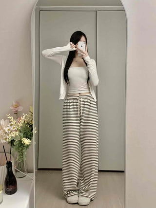 High-Waisted Border Drawstring Maxi Training Pants