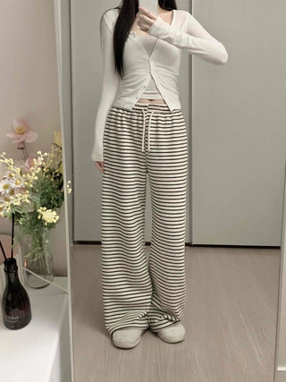 High-Waisted Border Drawstring Maxi Training Pants