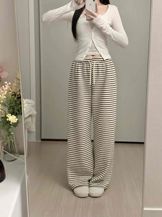 High-Waisted Border Drawstring Maxi Training Pants