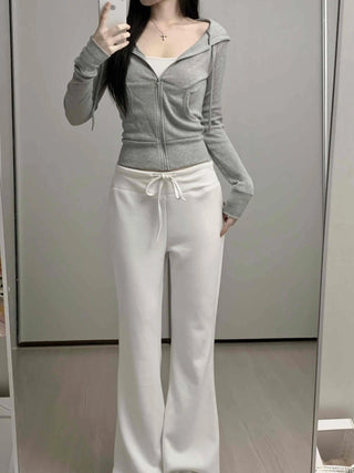 Front Pocket Cozy Fit Hoodie Cropped Zip-up